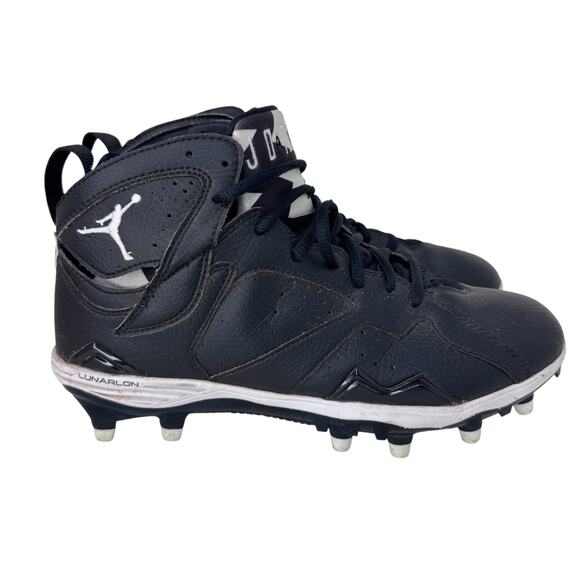 Air Jordan 7 Retro TD Football Cleats Mens Size 8 Black White Lace Up 719543-010 - Picture 1 of 8